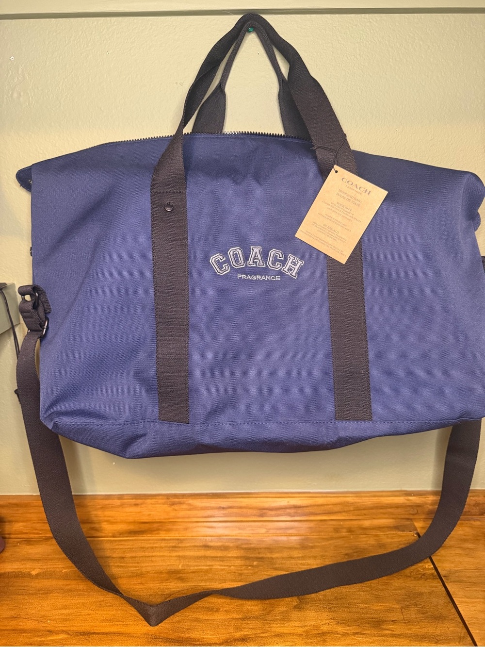 COACH Men's Navy Canvas Weekender Bag